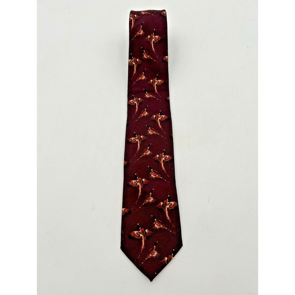 Vintage Polo Ralph Lauren Tie Pheasant Game Bird Necktie 100% Wool Handmade